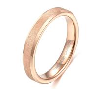 Lirzxin Anillo de boda de carburo de tungsteno para mujeres y hombres, anillos de compromiso para mujeres y hombres, parejas, 4 mm/6 mm de ancho, cepillado con borde biselado, Acero de tungsten, Sin