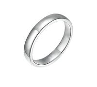 Lirzxin Anillo de boda de oro blanco 750 18 K, anillos de compromiso para mujer, 4 mm, pulido sencillo, anillo de boda, anillos de boda, anillos de pareja, oro blanco, 49 (15.6), Oro blanco de 14