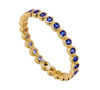 Lirzxin Anillo de boda para mujer, oro amarillo de 14 quilates, anillos de compromiso para mujer, anillos de boda finos y simples de fila redonda, zafiro, rubí, esmeralda, oro, M 1/2, Oro amarillo