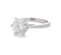 Lirzxin Anillo de compromiso de boda para mujer, anillo de oro blanco de 18 quilates para mujer, corazón solitario de 6 puntas, moissanita redonda, anillos de oro blanco de 2 quilates, I 1/2, Oro