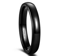 Lirzxin Anillo de compromiso de carburo de tungsteno para mujeres y hombres, anillos de compromiso de aniversario para mujeres y hombres, 2 mm a 8 mm de ancho, anillo liso pulido simple, Acero de