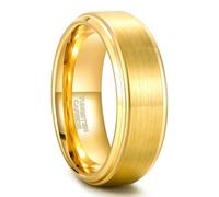 Lirzxin Anillo de compromiso de carburo de tungsteno para mujeres y hombres, anillos de compromiso para mujeres y hombres, parejas, anillo de borde recto mate de 6 mm/8 mm de ancho, Acero de tungsten