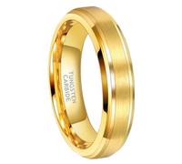 Lirzxin Anillo de compromiso de carburo de tungsteno para mujeres y hombres, anillos de compromiso para mujeres y hombres, parejas, anillo de borde recto mate de 6 mm/8 mm de ancho, Acero de tungsten