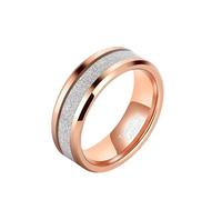 Lirzxin Anillo de hombre de tungsteno, anillo de promesa para hombre, 8 mm, ancho con arena, Tungsteno, Sin gemas.