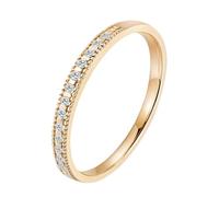 Lirzxin Anillo de oro 750 de 18 quilates para mujer, anillos de boda, anillos de compromiso, anillos de pareja, anillos delgados de media eternidad, serie con moissanita, anillos de amistad para mujer