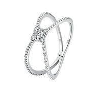 Lirzxin Anillo de oro blanco 750 de 18 K, anillos de pareja para mujer, diseño de cruz, con incrustaciones redondas, moissanita, anillos de amistad, anillos de boda, anillos de compromiso, anillos de