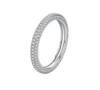 Lirzxin Anillo de oro blanco de 18 quilates para mujer, oro auténtico 750, anillo de compromiso para mujer, clásico, eterno, diseño con incrustaciones de moissanita, anillo de boda, anillo de oro