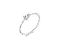 Lirzxin Anillo de oro blanco de 18 quilates para mujer, oro auténtico 750, anillo de compromiso para mujer, diseño de perlas solitarias con forma de gota, moissanita, anillos de boda, anillos de boda