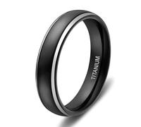 Lirzxin Anillo de titanio para mujer y hombre, anillo de compromiso, anillos de mujer y hombre, par simple, mate, ancho 4 mm/6 mm/8 mm, Titanio, Sin gemas.