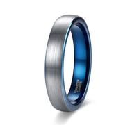 Lirzxin - Anillo para mujer y hombre, de tungsteno, para mujer, anillo de compromiso y promesa de anillos para pareja de 4 mm, 8 mm, ancho bicolor, cepillado simple, Tungsteno, Ninguna piedra preciosa