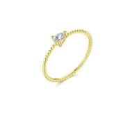 Lirzxin Anillos de amistad oro 750 18 K, anillos de pareja para mujer, diseño de perlas solitarias con forma de gota, moissanita, anillo de boda, anillo de boda, anillo de oro amarillo, 62 (19.7), Oro