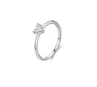 Lirzxin Anillos de compromiso de aniversario para mujer, anillo de compromiso de oro blanco de 18 quilates para mujer, simple corazón solitario y moissanita, anillos de oro blanco de 0,5 quilates, 6