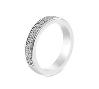 Lirzxin Anillos de oro blanco 750 de 18 K, alianzas de boda, anillos de compromiso, anillos de amistad, anillos de amistad, anillo de media eternidad con moissanita, anillos de boda para mujer, oro