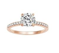 Lirzxin Damen Ring Silber 925, Eheringe Verlobungsringe Hochzeitsringe Trauringe Partnerringe Frauen Halb Eternkeitsring mit 4 Krappen rund Zirkonia 1.2ct Ringe Geburtstag, Plata, Circonita cúbica