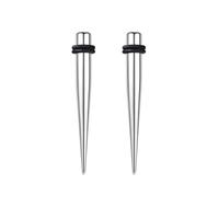 Lirzxin Dilatador dilatador para oreja de 1,6 mm, 2 unidades, acero quirúrgico, único, cónico, con silicona, piercing dilatador, pendientes plateados, 1,6 mm, 3mm, Acero inoxidable, No Gemstone