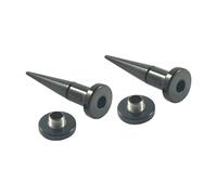 Lirzxin Medidores de oreja, 2 tapones y túneles de acero inoxidable, 00 g, 2 en 1, forma geométrica intercambiable, ajuste de tornillo, cónico, 10 mm, color negro, 0g(8mm), Acero inoxidable, No es una
