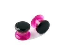 Lirzxin Pendiente dilatador de 10 mm, 2 unidades, acrílico, con tornillo, bicolor, redondo, piercing dilatador, color rosa, morado y negro, 10 mm, 3mm, Acrílico, No Gemstone