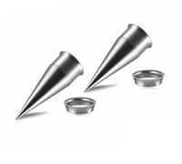 Lirzxin Pendiente dilatador Plug 10 mm, 2 unidades Flesh Túnel de acero quirúrgico con tornillo individual/doble avellanado 2 en 1 Intercambiable Cono Piercing Dilatador Oreja Plata 10 mm, 8mm, Acero