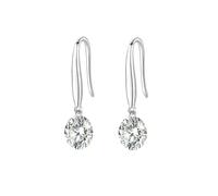 Lirzxin Pendientes colgantes de oro blanco 750 585 375 de oro auténtico, pendientes para mujer, diseño clásico con 8 mm, redondos, moissanite, 2 ct, para boda, novia, oro blanco, Einheitsgröße