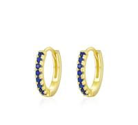 Lirzxin Pendientes de aro de oro amarillo para mujer, oro amarillo de 14 quilates, simple media fila con moissanita redonda, aretes de aro para mujer, esposa, madre e hija, Morganite, Oro amarillo de
