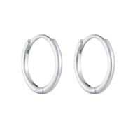 Lirzxin Pendientes de aro de oro blanco 750 585 375 para mujer, pendientes de boda para mujer, sencillos pulidos, círculo de 6 mm, 7 mm, 8 mm, 9 mm, joyas auténticas para bodas y novias, oro blanco