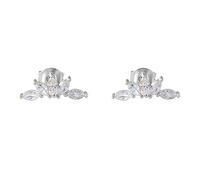 Lirzxin Pendientes de oro amarillo 750 585 375 para mujer, pendientes sencillos de diseño de pétalos con marquesa moissanite, joyas auténticas para bodas y novias, oro, Einheitsgröße, Oro blanco de 9