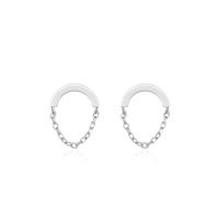 Lirzxin Pendientes de tuerca de oro blanco para mujer, oro blanco de 14 quilates, aretes colgantes simples para mujer, esposa, madre e hija, Platino, Sin piedra preciosa