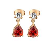 Lirzxin Pendientes para mujer, oro 750, elegantes pendientes para mujer, clásicos, redondos, gotas de agua, moissanita, boda, pendientes para novia, oro amarillo, Oro amarillo de 18 quilates (750