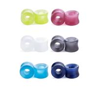 Lirzxin Túnel dilatador lóbulo de 6 mm, 12 piezas dilatadores lóbulo piedra 6 pares de doble dilatación redondo vacío piercing dilatadores oreja colorido 6 mm, 8mm, Piedra, No Gemstone