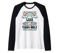 Lisa Vibes Only Cute Retro Girls Lisa Name Camiseta Manga Raglan