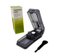 LisaCare Cortador de tabletas para medicamentos - divisor de tabletas 1/4 - divisor de píldoras divisor de píldoras portátil - cortador de pastillas portátil in epillo de limpieza y almacenamiento