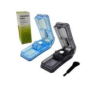 LisaCare Distribuidor de tabletas para todas las tabletas - 2 cortador de pastillas - Tabletas a la mitad y cuartos - Premium Pill Cutter in epillo de limpieza y almacenamiento en la parte