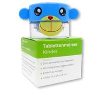 LisaCare Pastillas de mortero para niños, 5 x 4 cm, mortero para girar con diseño, tabletas con caja de píldora en la tapa, siempre y en cualquier lugar, ayudante diario (motivo de mono)
