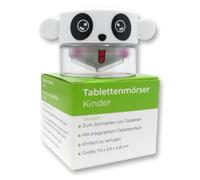 LisaCare Pastillas mortero - 5 x 4 cm medicamentos mortero para niños - Mortero para pastillas con pastillero en la tapa para casa y de viaje (diseño de panda)