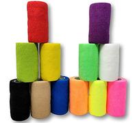 LisaCare Vendaje autoadhesivo, 10 cm x 4,5 m, juego de 12 unidades, mezcla de colores, vendaje cohesivo para heridas, elástico, elástico, sin pegamento (mezcla de colores)