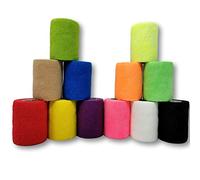 LisaCare Vendaje de pavimentación autoadhesiva para los dedos, sin pegamento y elástico, vendaje para heridas, apósito fijador, parche - Juego de 12 unidades de 7,5 cm x 4,5 m (mezcla de colores)