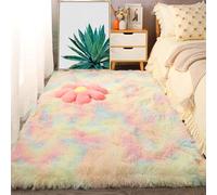 LISANSAN Alfombra Grande 140 x 310 cm Tie Dye Alfombras Salón Grandes Pelo Largo Resistente a La Intemperie for Living Room Niña Juvenil Adulto, Multicolor