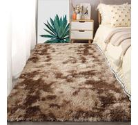 LISANSAN Alfombra Grande 160 x 260 cm Tie Dye Alfombras Salón Grandes Pelo Largo Resistente a La Intemperie for Living Room Niña Juvenil Adulto, Marrón