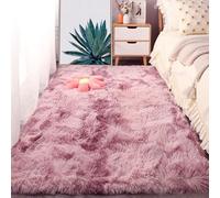 LISANSAN Alfombra Grande 70 x 120 cm Tie Dye Alfombras Salón Grandes Pelo Largo Resistente a La Intemperie for Living Room Niña Juvenil Adulto, Rosa Púrpura