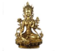 LISAQ Budismo Tibetano Cobre Verde Tara Dios Diosidad Kwan-Yin Estatua de Buda Escultura