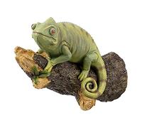 LISAQ Camaleón en el árbol Escultura Figura Lagarto Estatua Inddoor Exterior Patio Decoración Resina Estatuilla