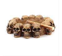 LISAQ Cenicero de Calavera artesanía decoración Cigarrillo Ceniza Esqueleto Cabeza Escultura contenedor Calavera Estatua hogar Oficina Ornamento