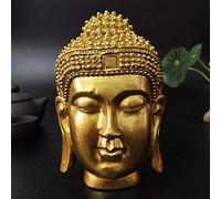 LISAQ Estatua de Cabeza de Buda Dorado, Decoraciones de Pared, estatuas de Escultura de Buda Sakyamuni Tathagata