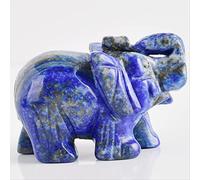 LISAQ Figuras de Elefante de 2 Pulgadas artesanales talladas en Piedra Natural lapislázuli Elefante Mini Estatua de Animales para decoración del hogar