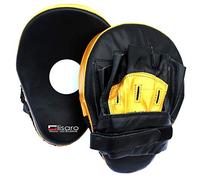 Lisaro - Manoplas de boxeo, de piel negro nergo y dorado Talla:Free Size