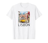 Lisboa Camiseta gráfica económica, Hombre, Blanco, XL
