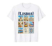 Lisboa Lisboa Portugal Vintage Travel Collage Ciudad Monumentos Camiseta