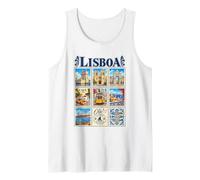 Lisboa Lisboa Portugal Vintage Travel Collage Ciudad Monumentos Camiseta sin Mangas