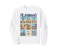 Lisboa Lisboa Portugal Vintage Travel Collage Ciudad Monumentos Sudadera