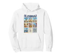 Lisboa Lisboa Portugal Vintage Travel Collage Ciudad Monumentos Sudadera con Capucha